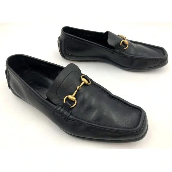Gucci Men's Black Leather Loafers w/ Gold-Tone Horsebit Detail - Size 9.5 (+COA) - Picture 13 of 13